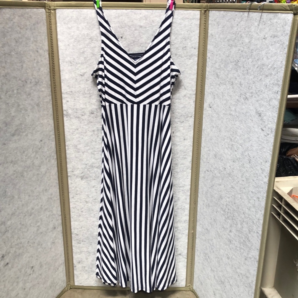 Striped Blue and White Dress